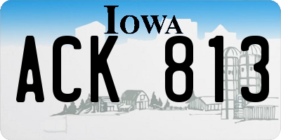 IA license plate ACK813