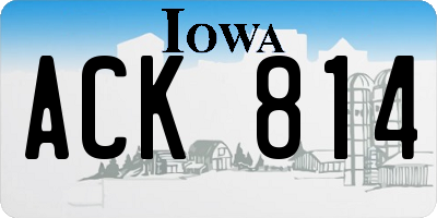 IA license plate ACK814