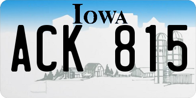 IA license plate ACK815
