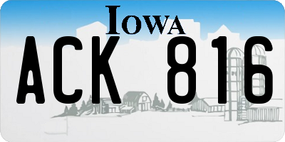 IA license plate ACK816