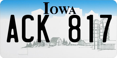 IA license plate ACK817