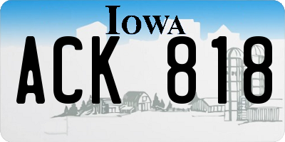 IA license plate ACK818
