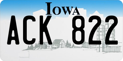 IA license plate ACK822