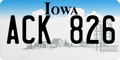 IA license plate ACK826