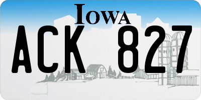 IA license plate ACK827