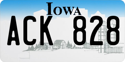 IA license plate ACK828