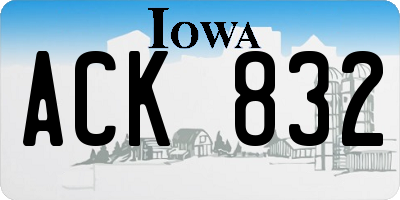 IA license plate ACK832