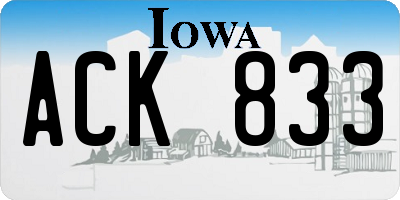 IA license plate ACK833