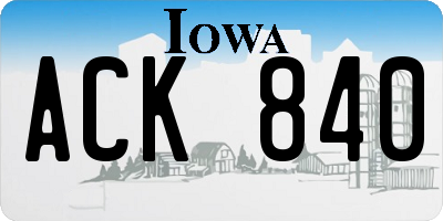 IA license plate ACK840