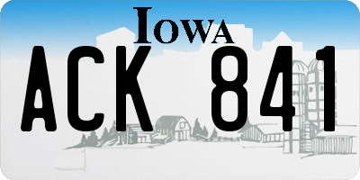 IA license plate ACK841