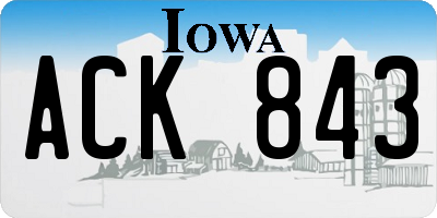 IA license plate ACK843