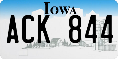 IA license plate ACK844