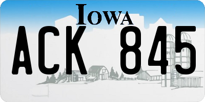 IA license plate ACK845