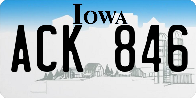 IA license plate ACK846
