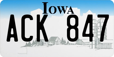 IA license plate ACK847