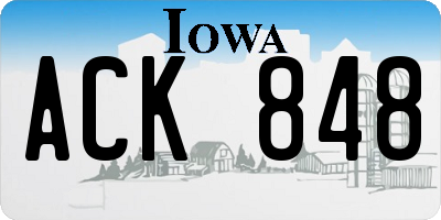 IA license plate ACK848
