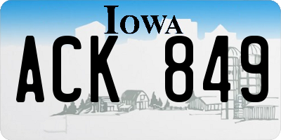 IA license plate ACK849