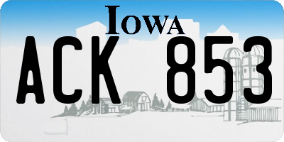 IA license plate ACK853