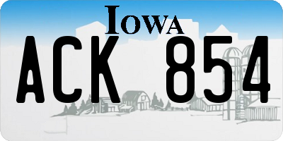 IA license plate ACK854