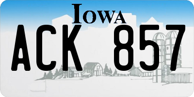 IA license plate ACK857