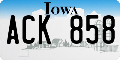 IA license plate ACK858