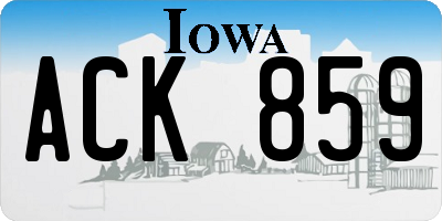 IA license plate ACK859