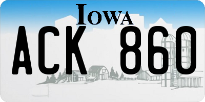 IA license plate ACK860