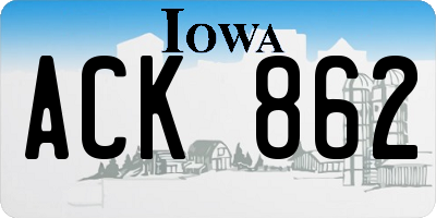 IA license plate ACK862