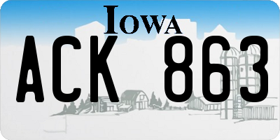 IA license plate ACK863