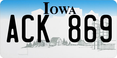IA license plate ACK869