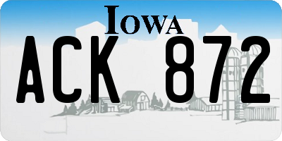 IA license plate ACK872