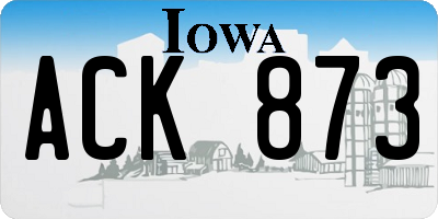 IA license plate ACK873