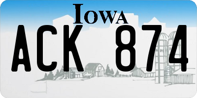 IA license plate ACK874