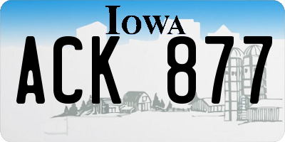 IA license plate ACK877