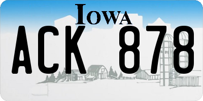 IA license plate ACK878