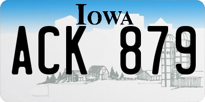 IA license plate ACK879