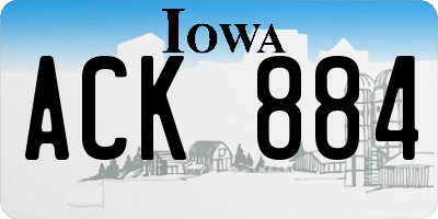 IA license plate ACK884