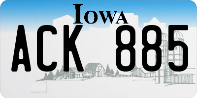 IA license plate ACK885