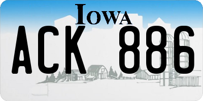 IA license plate ACK886