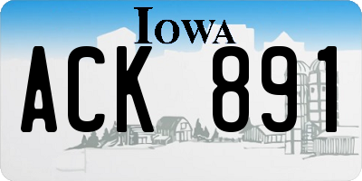 IA license plate ACK891