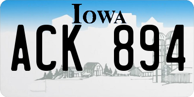 IA license plate ACK894