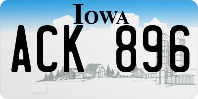 IA license plate ACK896