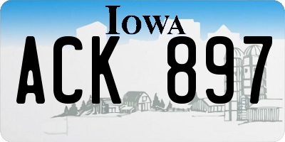 IA license plate ACK897