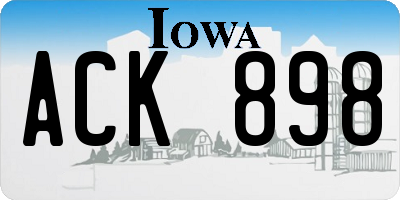 IA license plate ACK898