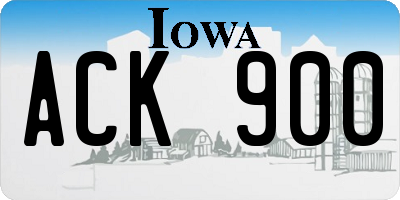 IA license plate ACK900