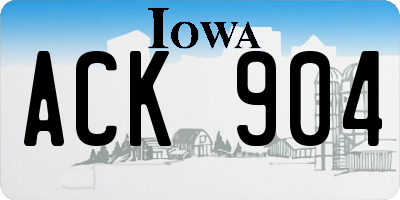 IA license plate ACK904
