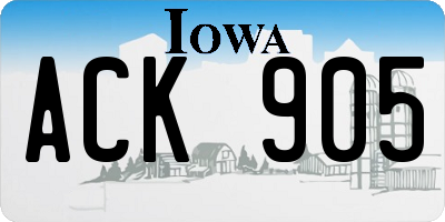 IA license plate ACK905