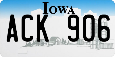 IA license plate ACK906