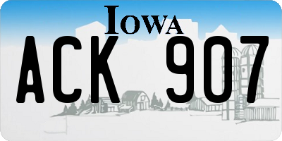 IA license plate ACK907