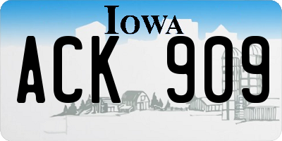 IA license plate ACK909